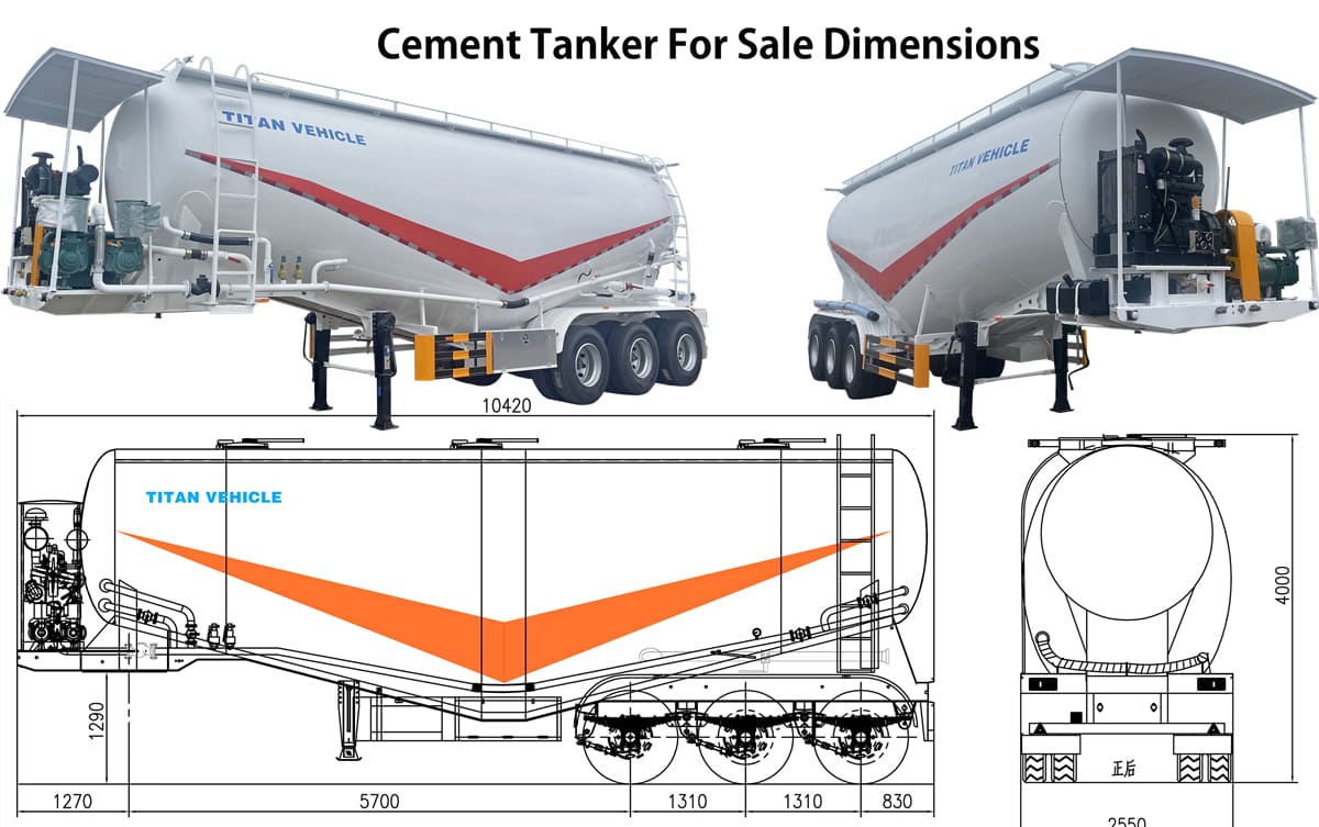 30-50cbm Cement Tanker For Sale Capacity&Dimensions&Spec