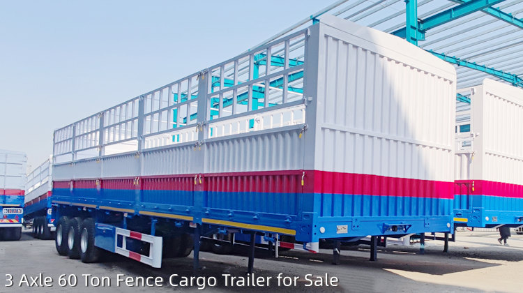 3 Axle 60 Ton Fence Semi Trailer  | Fence Cargo Trailer for Sale in Costa Rica