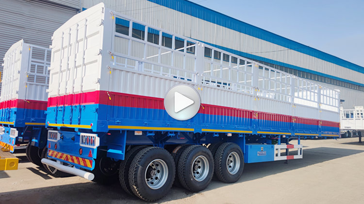 3 Axle 60 Ton Fence Semi Trailer  | Fence Cargo Trailer for Sale in Costa Rica