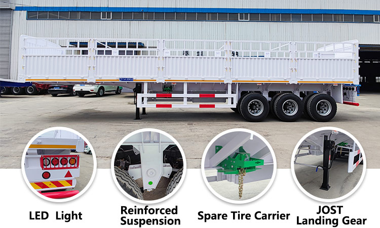 3 Axle 60 Ton Stake Semi Trailer | Trailer Stakes for Sale in Costa Rica Caldera