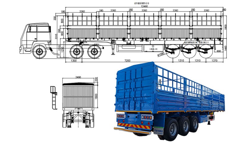 Tri Axle Fence Truck Trailer | Fence Trailer for Sale in Costa Rica